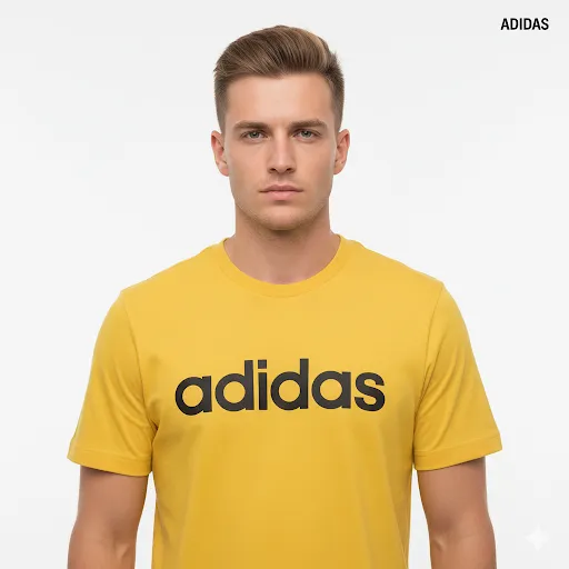 Classic Men's Adidas Yellow Logo T-Shirt - Everyday Comfort & Style