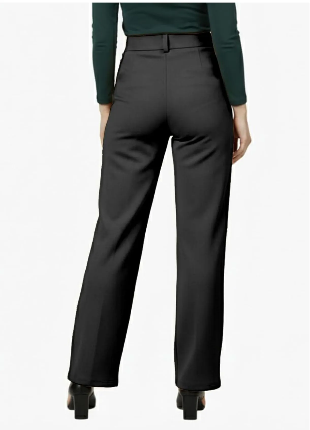 Mehrang Cotton Blend Bootcut Parallel Trouser Pants for Women Regular Fit, Side Pocket