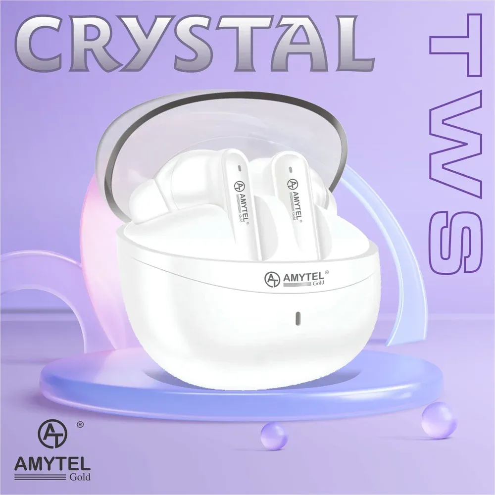 AMYTEL TWS WHITE Earbud Bluetooth (White, True Wireless), Noise Cancellation: Environmental (ENC)