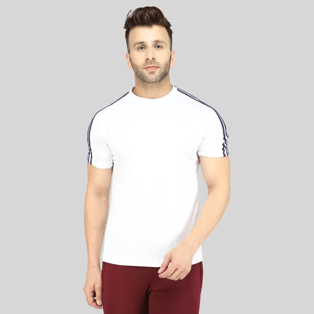Round Neck T Shirt, Half Sleeve, Plain