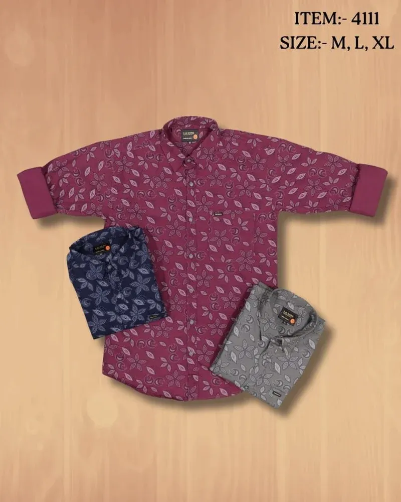 Full Sleeve Men Cotton Shirts, Printed