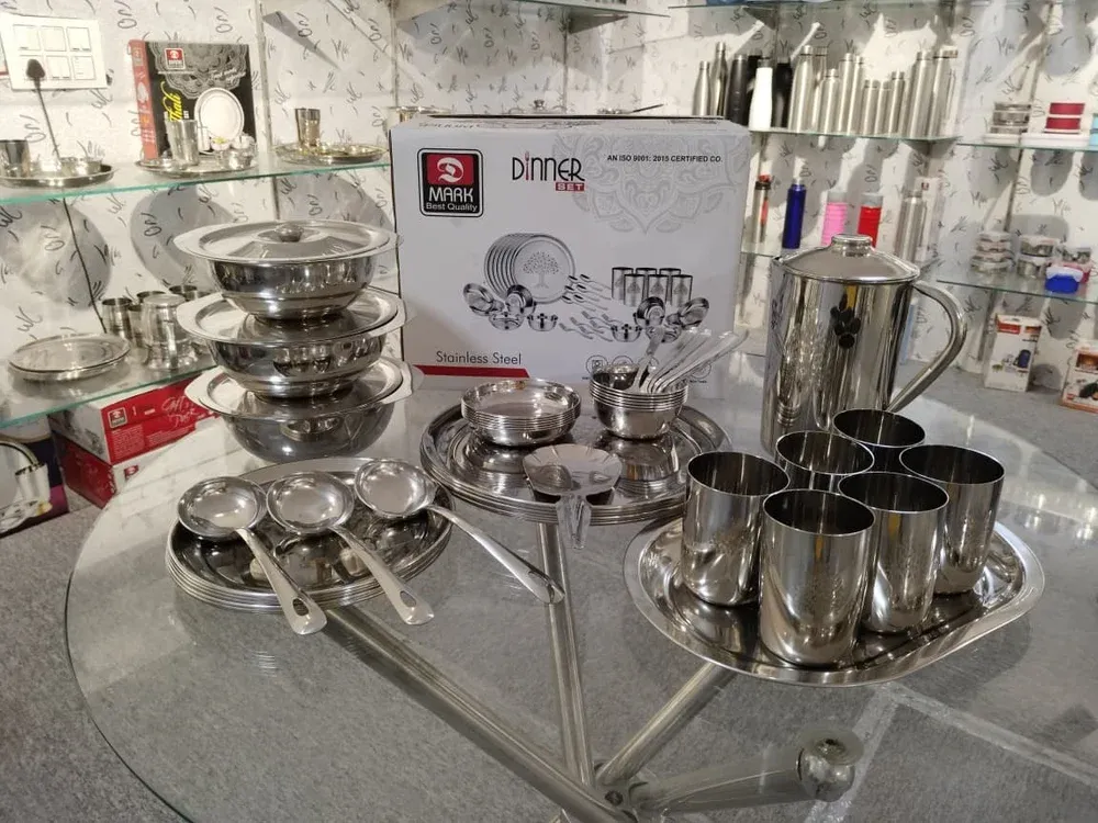 51 Pcs Stainless Steel Dinner Set, Weight: 8.3 Kg