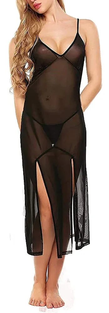 Sexy Halter Lace-up Backless Lace Patchwork Perspective Solid Color Lingerie for Women