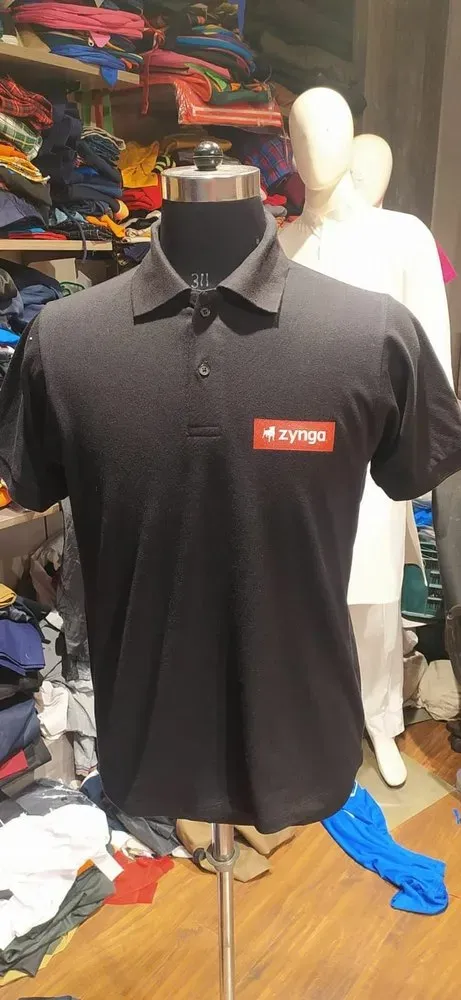 Polo Collar T Shirt, Half Sleeves, Plain