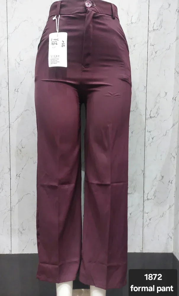 Plain Women Cotton Bell Bottom Trouser, Black