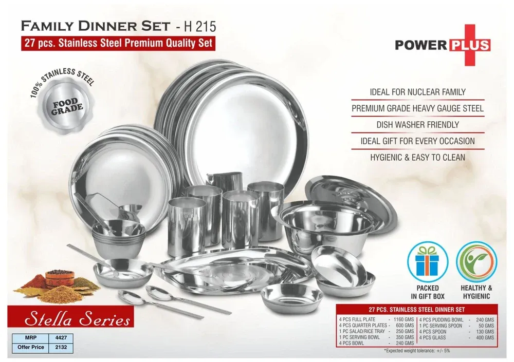 5 Piece Stainless Steel Dinner Set