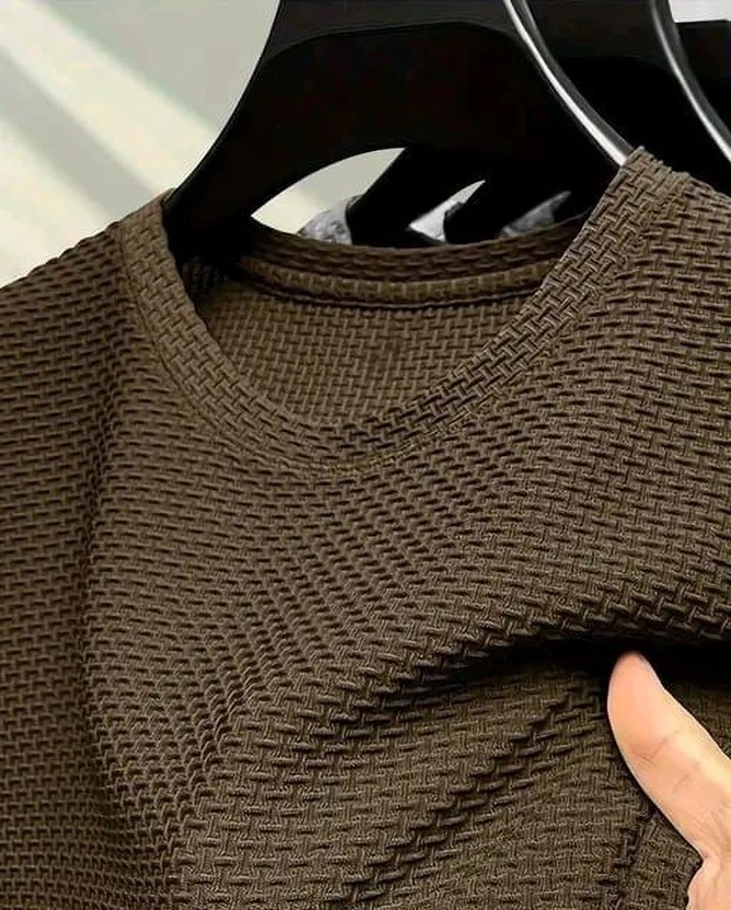 Bornforfashion Self Design Men Round Neck White T-Shirt