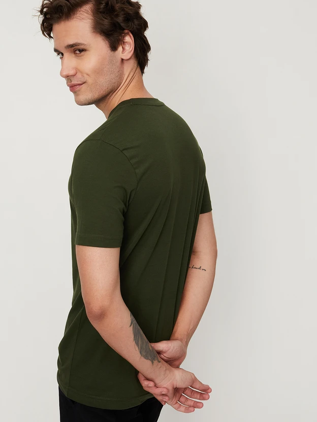 MAX Solid Men Round Neck Green T-Shirt