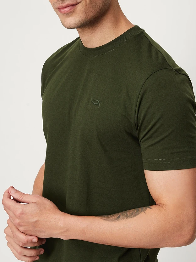 MAX Solid Men Round Neck Green T-Shirt