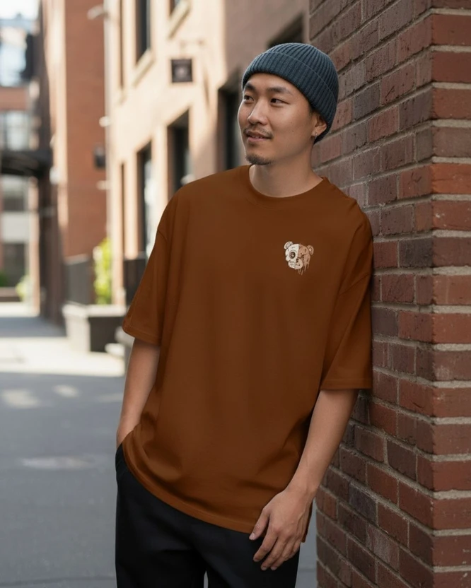 FLYIND VOGUE OUTFIT Graphic Print Men Round Neck Brown T-Shirt