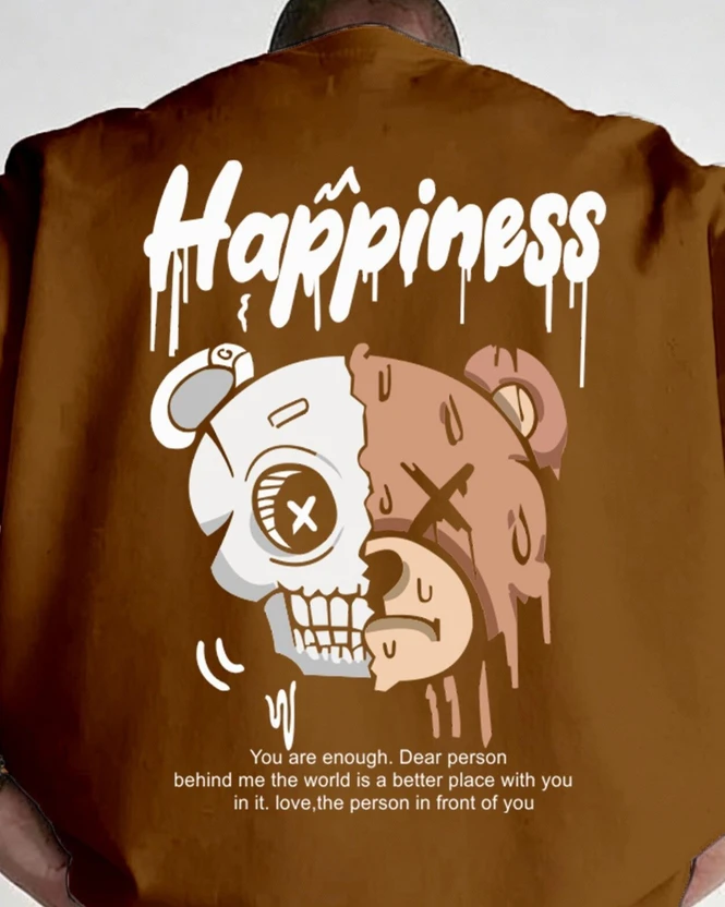 FLYIND VOGUE OUTFIT Graphic Print Men Round Neck Brown T-Shirt