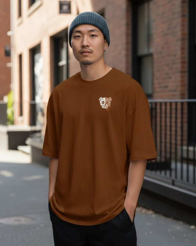 FLYIND VOGUE OUTFIT Graphic Print Men Round Neck Brown T-Shirt