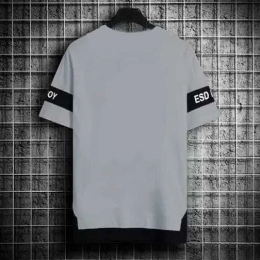 KASPY Printed Men Round Neck Grey T-Shirt
