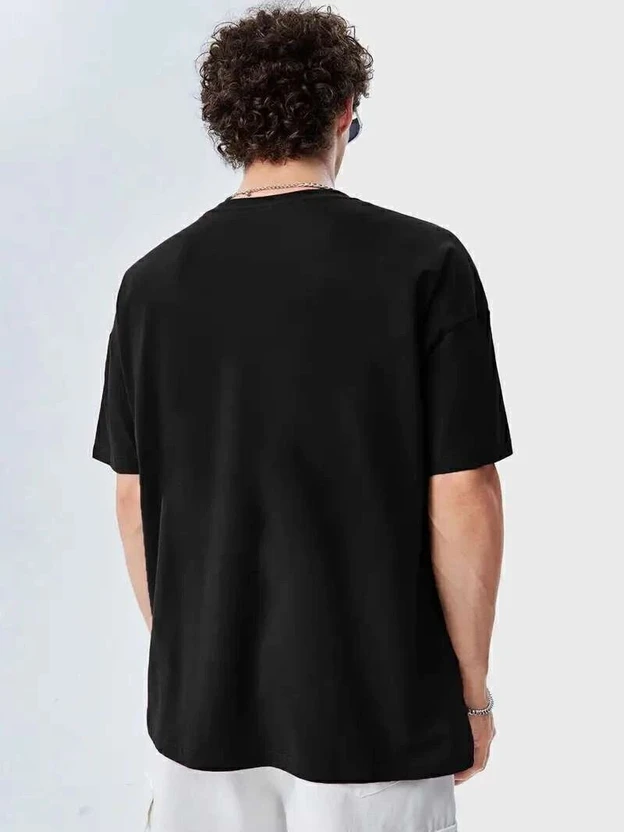 SIXTEENLINES Printed Men Round Neck Black T-Shirt
