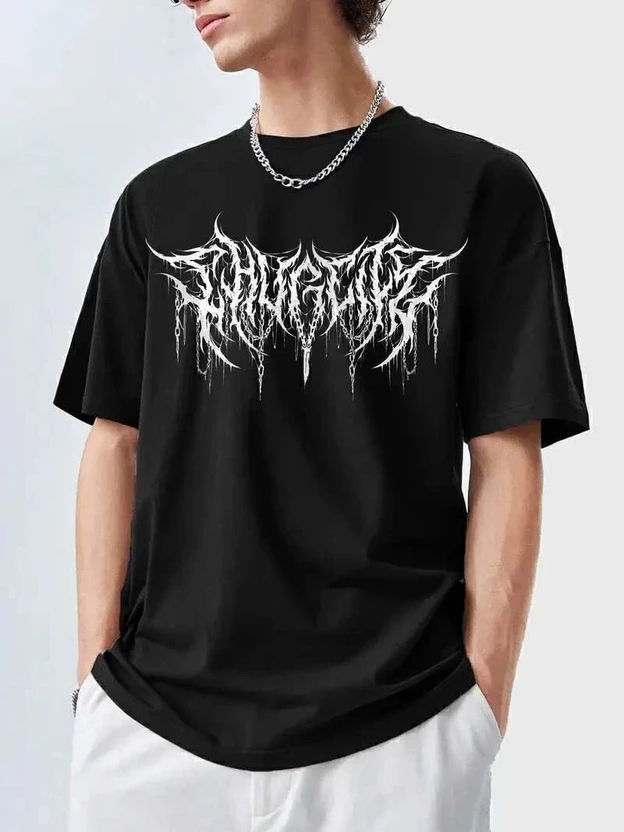 SIXTEENLINES Printed Men Round Neck Black T-Shirt