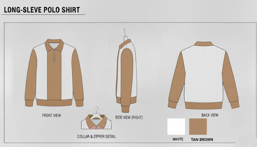 Try This Striped Men Zip Neck Brown T-Shirt