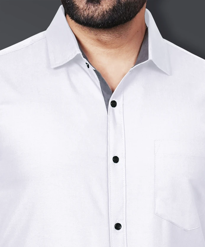 VeBNoR Men Solid Formal White Shirt