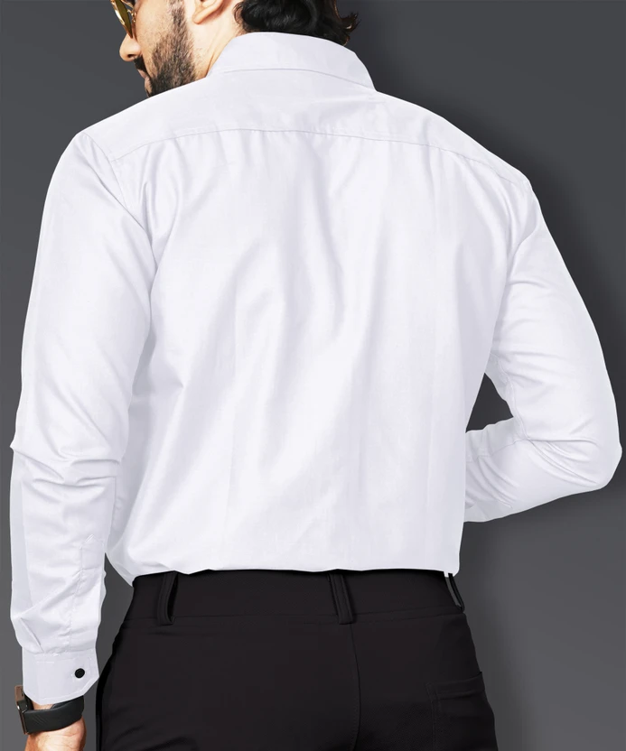 VeBNoR Men Solid Formal White Shirt