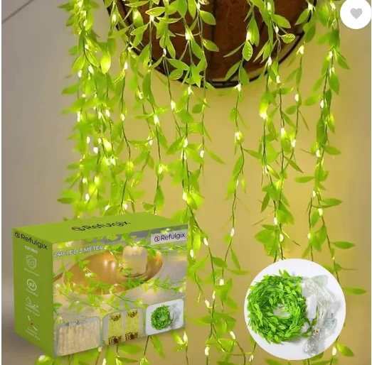 Refulgix 240 LEDs 3 m White Steady, Flickering Leaf Rice Lights