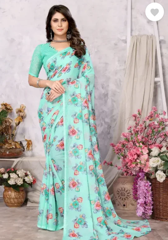 Dyed Daily Wear Georgette Saree