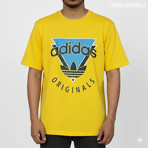 Trendy Men's Adidas Originals Yellow Graphic T-Shirt - Street Style Essential