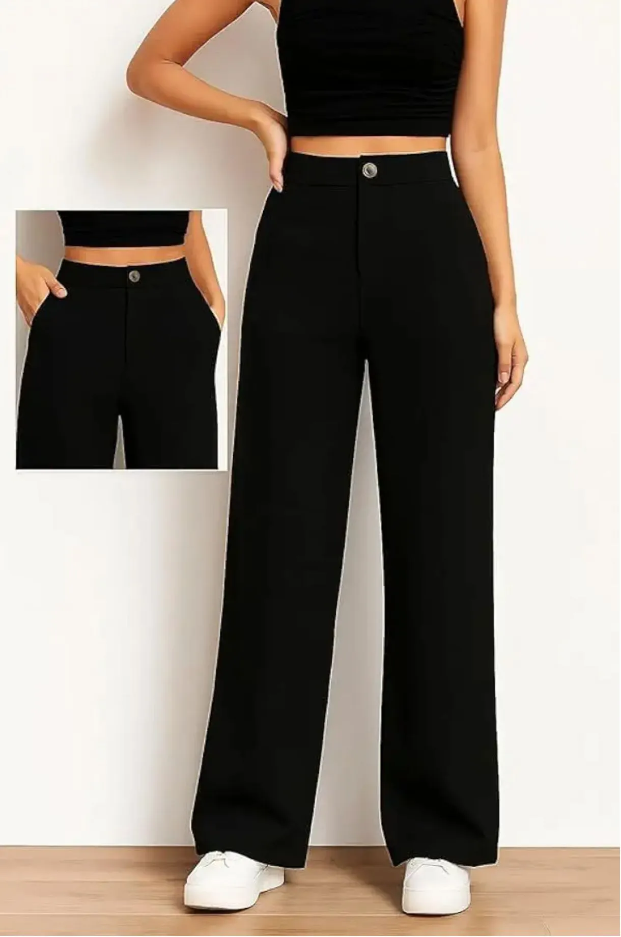 Women High Rise High Waist Trousers Flared Korean Style Formal Pants| Elegant Workwear for Office
